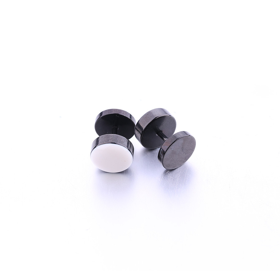 Fashion Round Stud Earring Simple black color Earring Designs For Women And Men