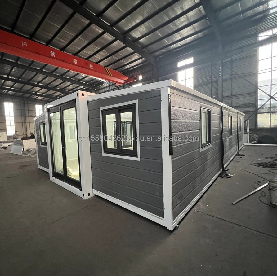 Fully-equipped 20FT Foldable Prefabricated Container House with 2 Bedrooms Aluminum Alloy Windows