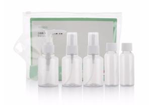 Quality Empty 5pcs Plastic Travel Bottle Set Cosmetic Packaging Custom Color ISO9001 wholesale
