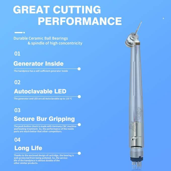 Midwest 45 Degree High Speed Handpiece With Led Dental Surgical Handpiece