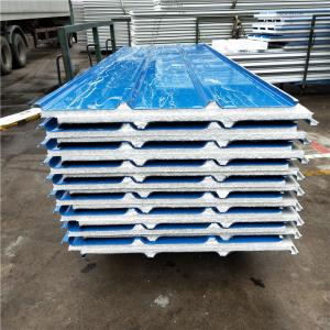 Quality 30mm blue steel polystyrene foam sandwich roof panel with protective film wholesale