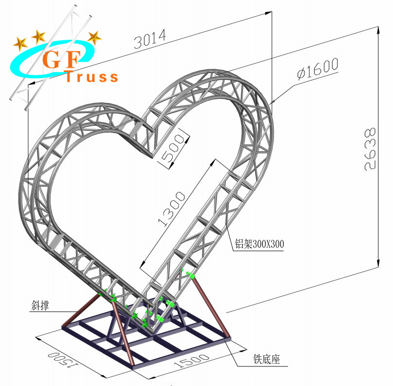 Customized Color 290*290MM Sluminum Spigot Truss For Stage