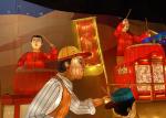 Real Size Character Fabric Chinese Lanterns For Outdoor Park In Red Color
