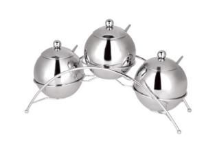 Quality 3Pcs Sugar cup set SHKT-9206,Stainless steel seasoning bottle wholesale