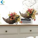 Halloween Decoration Artificial Green Plants , Horn Shape Sunflower Hanging
