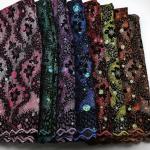 Party Perfect Unique Shiny Flocking Velvet and Sequins African Lace for Senegal