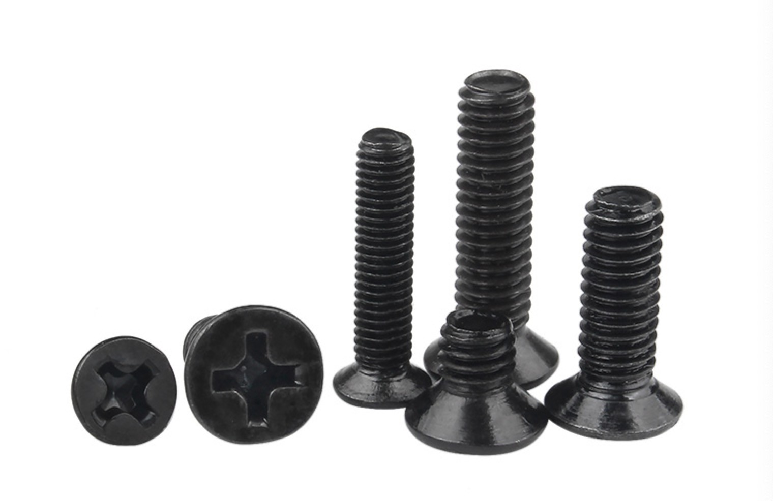 Phillips Drive Black Oxide Flat Head Screws , Countersunk Flat Head Bolt