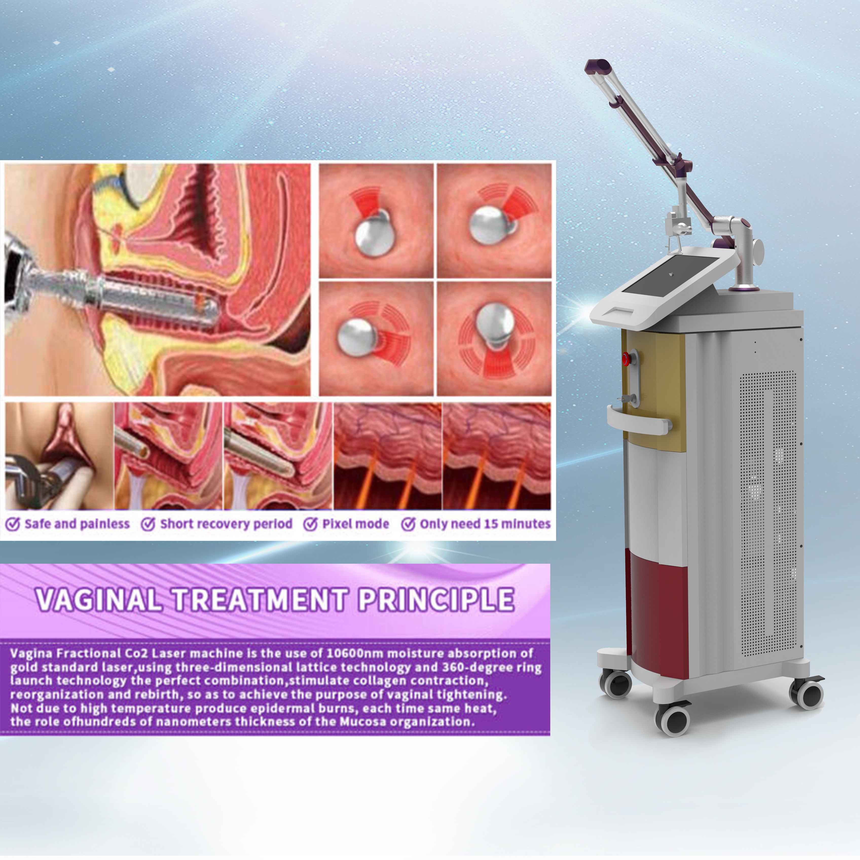 Fractional Co2 Laser Skin Renew Beauty Equipment Stretch Marks Removal Machine