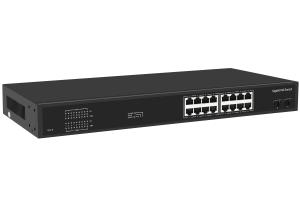 China 16 Port Gigabit Ethernet Switch Af/at Poe Switch AC 100-240V Power Input on sale