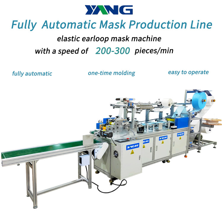 300 Tablets Elastic Earloop Three Ply Mask Machine 9000W Fully Automation