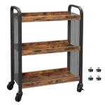 Serving Cart On Wheels, Narrow Kitchen Trolley, Industrial Design Rolling Cart,