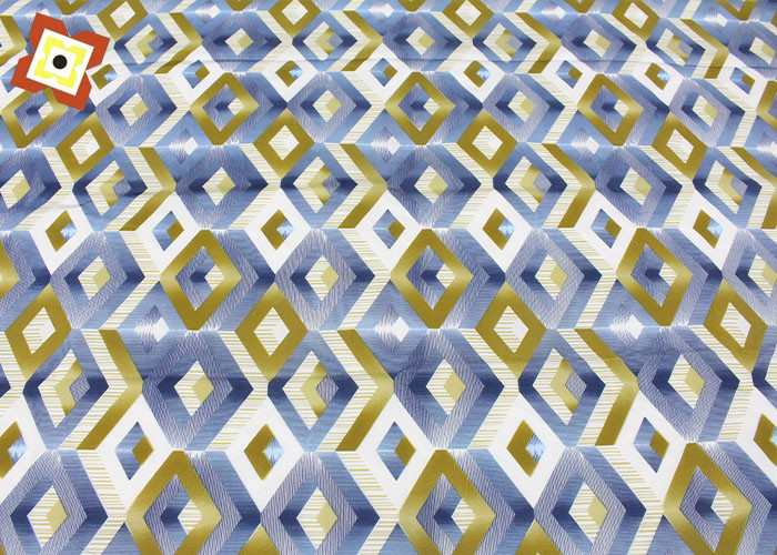 Gold Powder Dispersed Warp Knitted Printed Fabric 100% Polyester