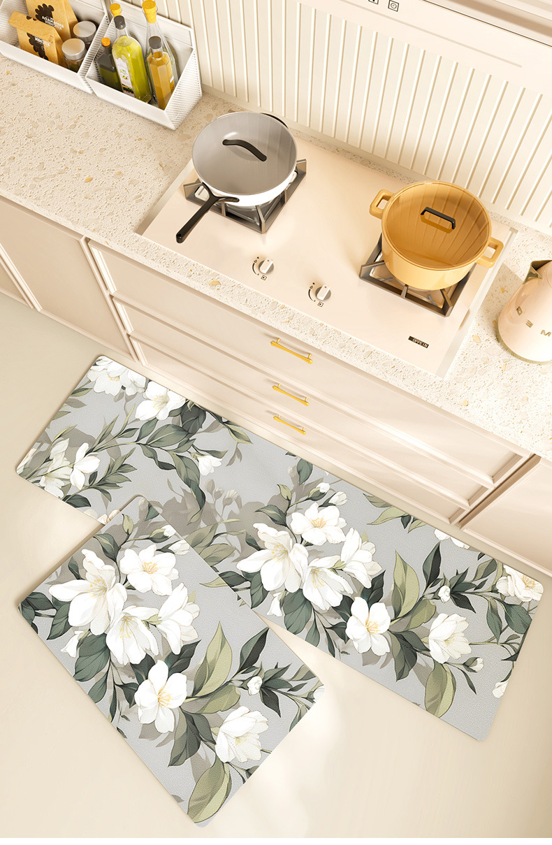 Long Kitchen Entrance Floor Mat with Customized Design and Waterproof Function