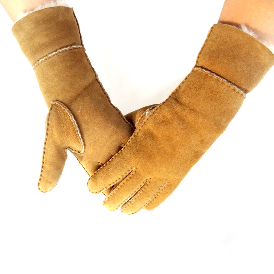 Fashion Ladies Sheepskin Gloves , Ladies Real Leather Gloves Plain Style