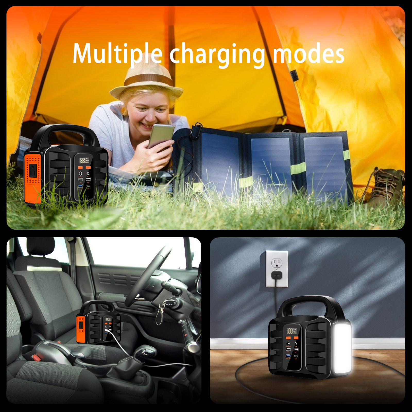 Portable Lithium Solar Generator Station For Camping Power Supply 150Wh