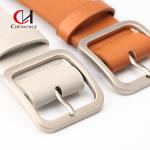 No Rust Ladies Leather Belt Retro Simple Square Buckle PU Leather Female