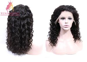 Quality 360 Lace Frontal Wig Human Hair , Virgin Indian Hair Italian Curly For Women Swiss Lace wholesale