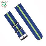 Two Layer Nato Nylon Strap Watch Bands 24mm Double Color