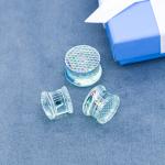 Honeycomb Effect Ear Plug Tunnels Glass Plug Body Jewelry 2G