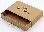 Brown Kraft Chipboard Gift Boxes 5x7 Drawer Recycled Paper Branded Name Printing