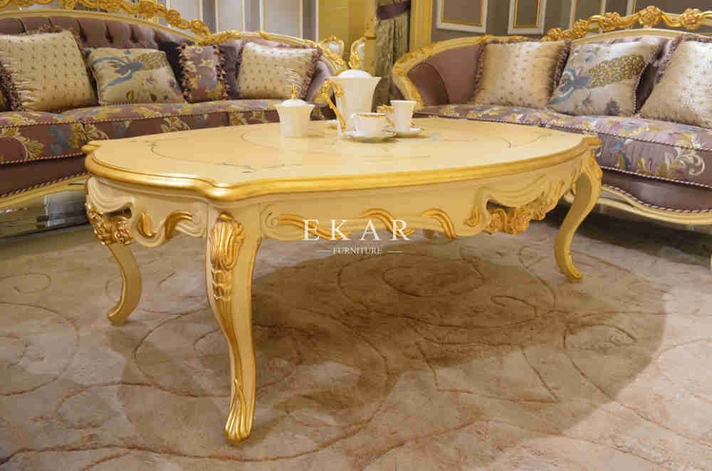 Vintage Marble Top Ottoman Coffee Table FC-126B