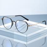 Aluminum Magnesium Titanium Frame Glasses , Custom Lens Round Prescription