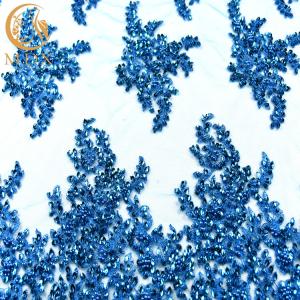 Quality Stunning Tulle Glitter Lace Fabric Embroidery Beads For Wedding wholesale