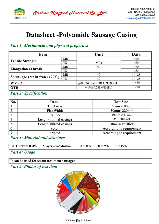 Halal Certified Custom Logo Flexography Printing Sausage Casing For Mortadella