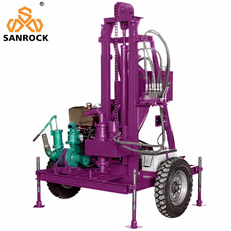 Portable Water Well Drilling Rig for Deep Water Drilling 75-300mm Drilling Diameter
