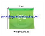 Silicon food bag for fresh food pack, reusable silicone microwave bag for