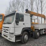 Used Crane Truck Howo 371 375 8x4 Secondhand Sinotruk 12T