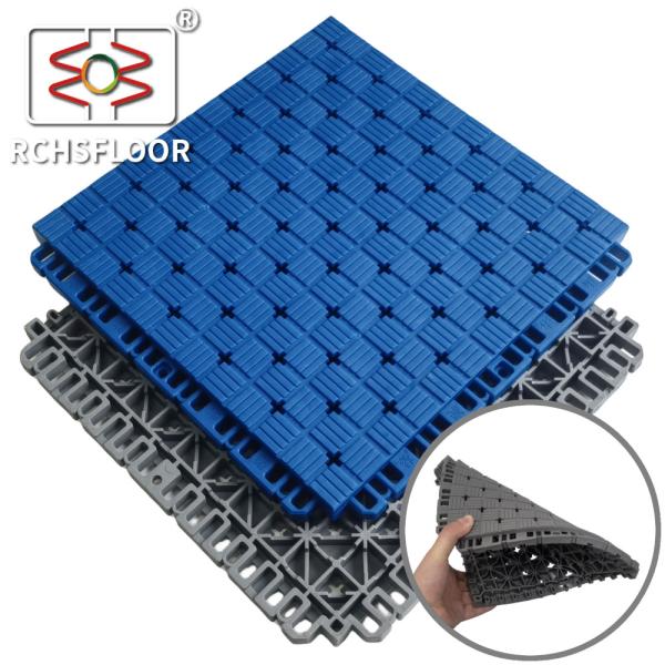 Thermoplastic Elastomer Modular Sport Tiles 410g Basketball Court Flooring For