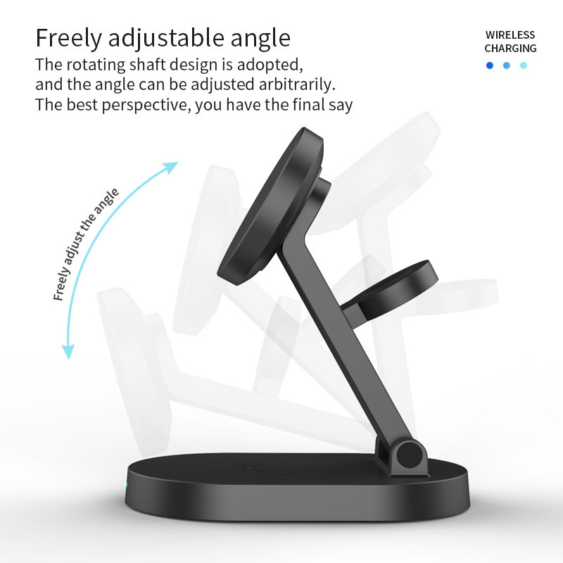 Folding Magnetic 15W Multi Function Wireless Charger For Apple Watch