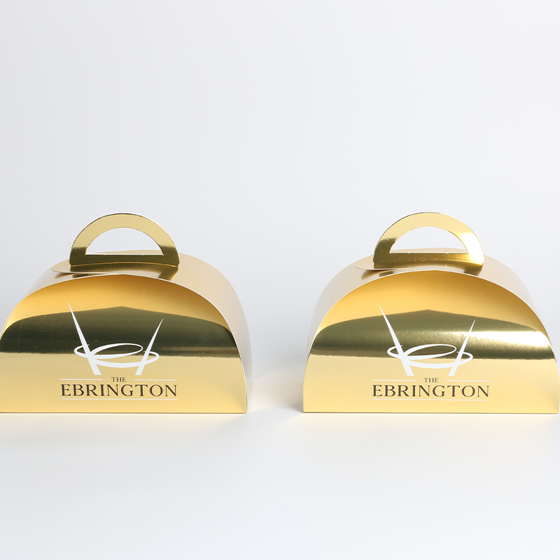 Waterproof Gold Irregular Bread Food Box Custom Printing Tuck Top Paper Boxes for Cake