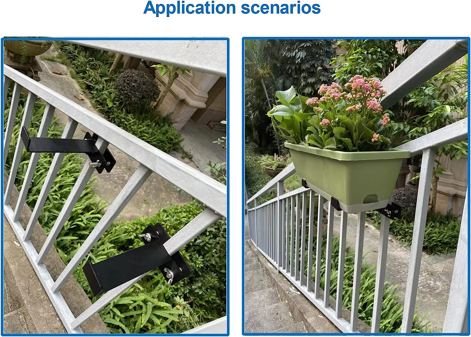 Outside Mount Steel Deck Mount Planter Box Holder for Nonstandard Window Box Brackets