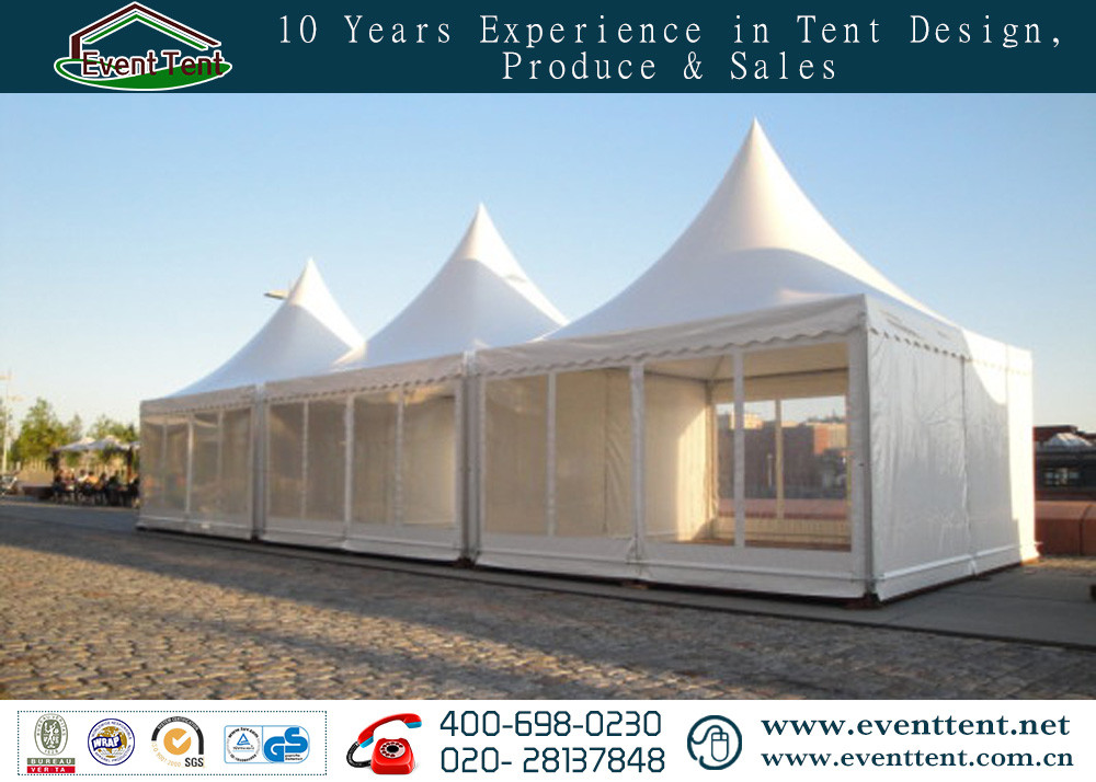 Folding Pagoda Party Tent Inflatable Aluminum Alloy For Luxury Hotel Transparent