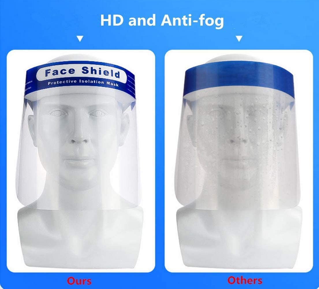 Latex Free Clear Plastic Face Shield Elastic Band Wearing Environmentale Friendly