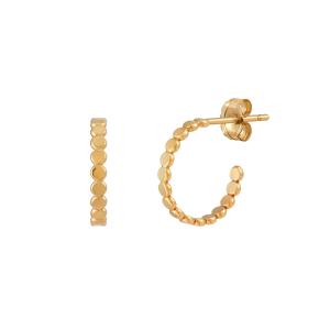 Quality Trendy 18K Gold Plated Flat Disc 925 Sterling Silver Hoop Earrings for Girls wholesale