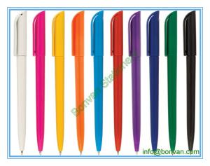 Quality simple twist plastic pen, frosted transparent ball pen wholesale