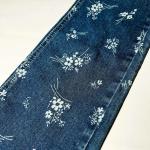 Custom Cotton Polyester Slub Printed Denim Fabric For Skirt Jeans