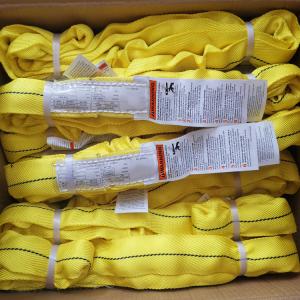 Quality Yellow Polyester Round Sling Heavy Duty Jacket Twill Weave Vertical 9000 LBS wholesale