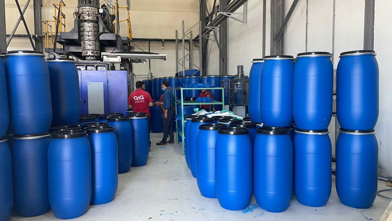 200L - 250L Drums Extrusion Blow Molding Machine Double Ring 120mm
