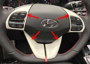 Quality Chromed Auto Interior Steering Wheel Garnish for Hyundai Elantra 2016 Avante wholesale