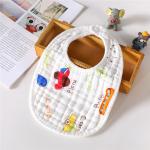 Fine Wearable Muslin Baby Bibs Plain / Seersucker Style 6 Layers Quick Dry