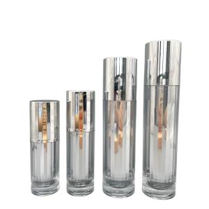 Quality High End Cosmetic Pump Bottle Skincare Packaging 30ml Metallized wholesale