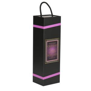 Quality Single Folding Magnetic Wine Gift Box Luxury Cardboard Black Custom wholesale