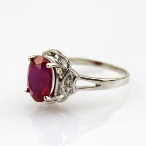 Quality Sterling Silver 8mmx10mm Oval Pink Cubic Zircon 925 Silver Ring (FR081) wholesale