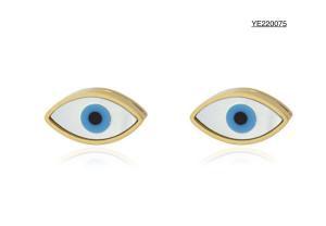 Quality CE Stainless Steel Shell Pendant Jewelry Turkish Evil Eye Stud Earrings wholesale