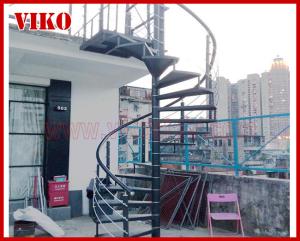 Quality Spiral StaircaseVH29S Spiral Stainless Steel Stair Tread Beech Curved Glass Handrail 304 Stainless Steel wholesale