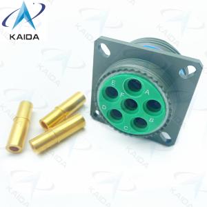 Quality Crimp Copper Alloy Receptacle Connector 6 Contacts Gold Finish MIL-DTL-38999 Series 3.D38999/20WH06SA.8D Series wholesale
